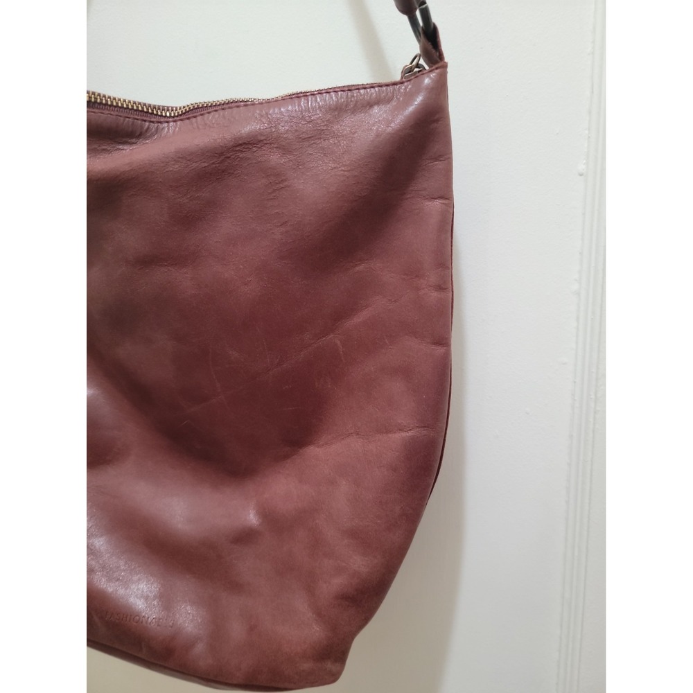 Fashionable Local and Global Brown Leather Shoulder Bag Hobo Bucket - Picture 4 of 8